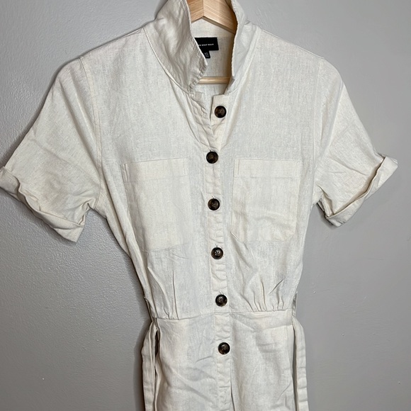 Who What Wear Beige Linen Jumpsuit Size XS - Picture 10 of 11